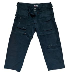 Johnny Was Pete & Greta Hailey Black Cargo Capri Pants Relaxed Fit Size 0